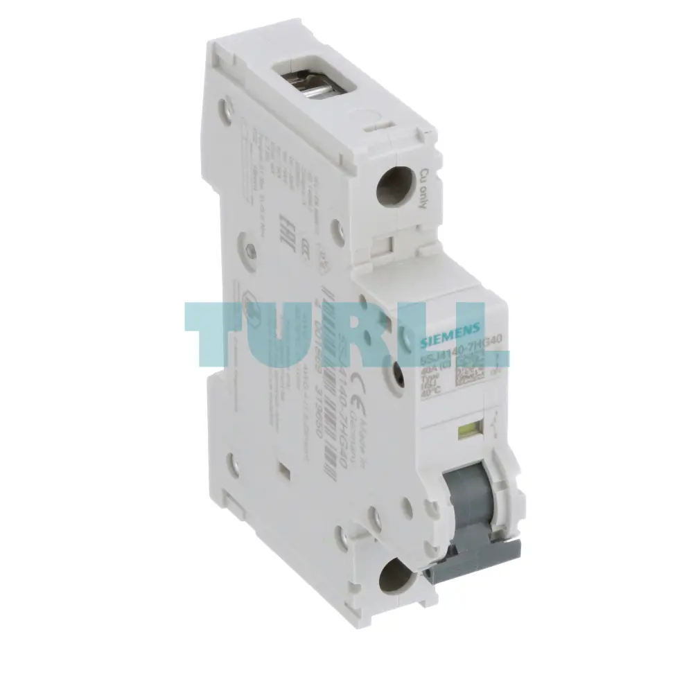 Siemens 5SJ4140-7HG40 Miniature Circuit Breaker 240V, 14kA, 1-Pole, 40A, UL489
