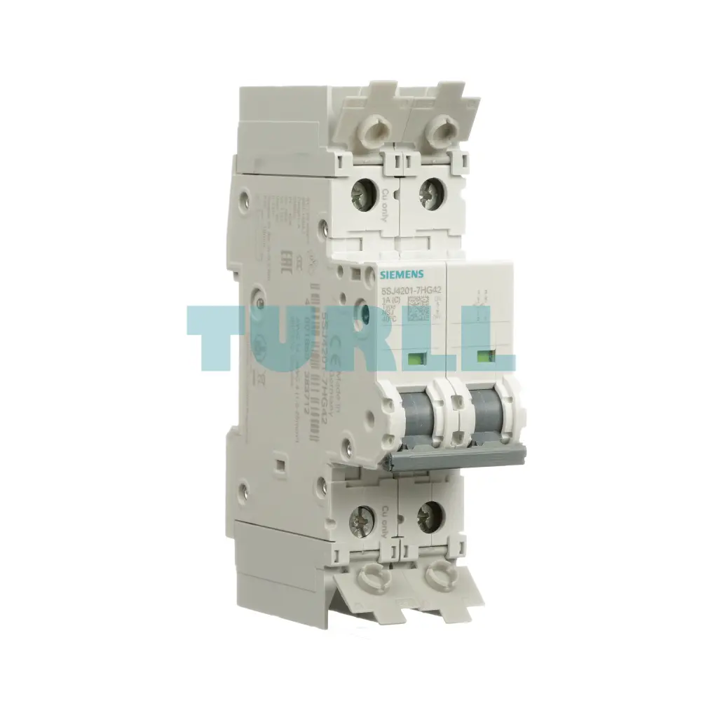 Siemens 5SJ4201-7HG42 Miniature Circuit Breaker 2-Pole, 1A, Type C, 480Y/277V
