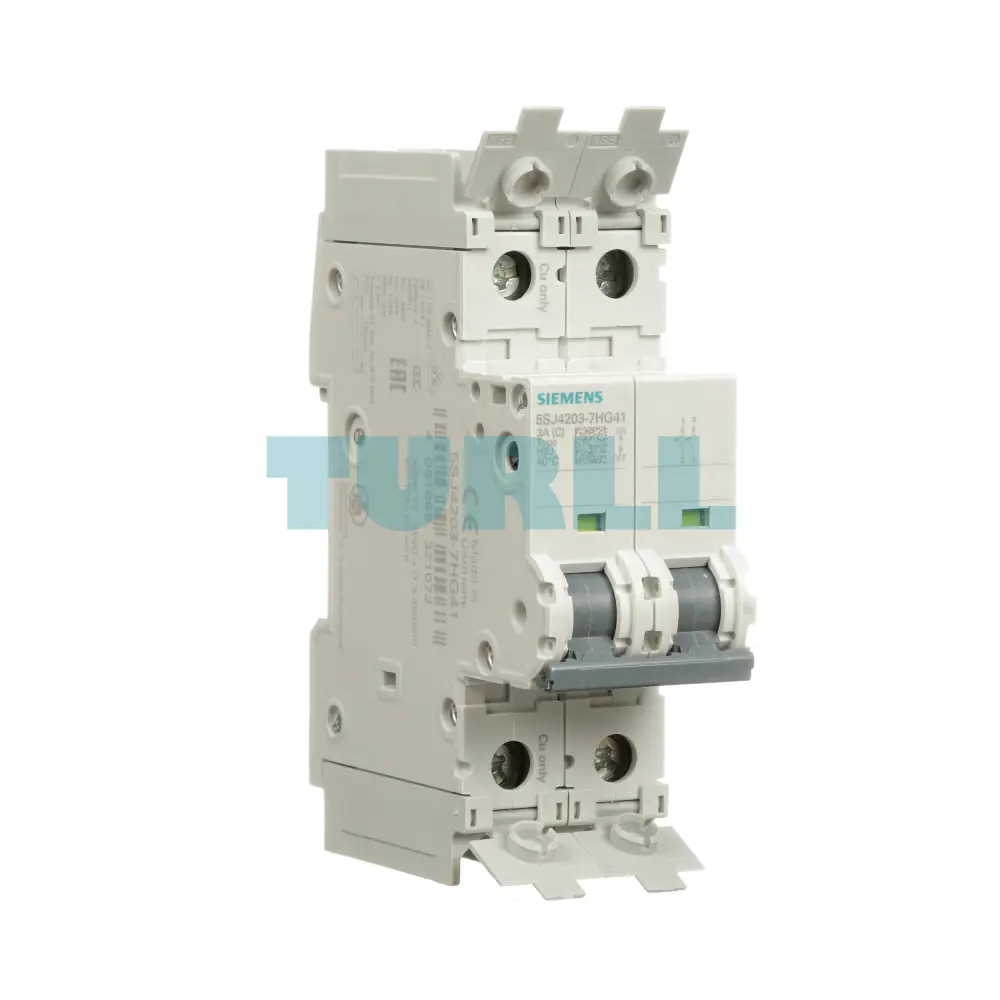 Siemens 5SJ4203-7HG41 Miniature Circuit Breaker 2-Pole, 3A, Class C, 240V, UL 489 Rated