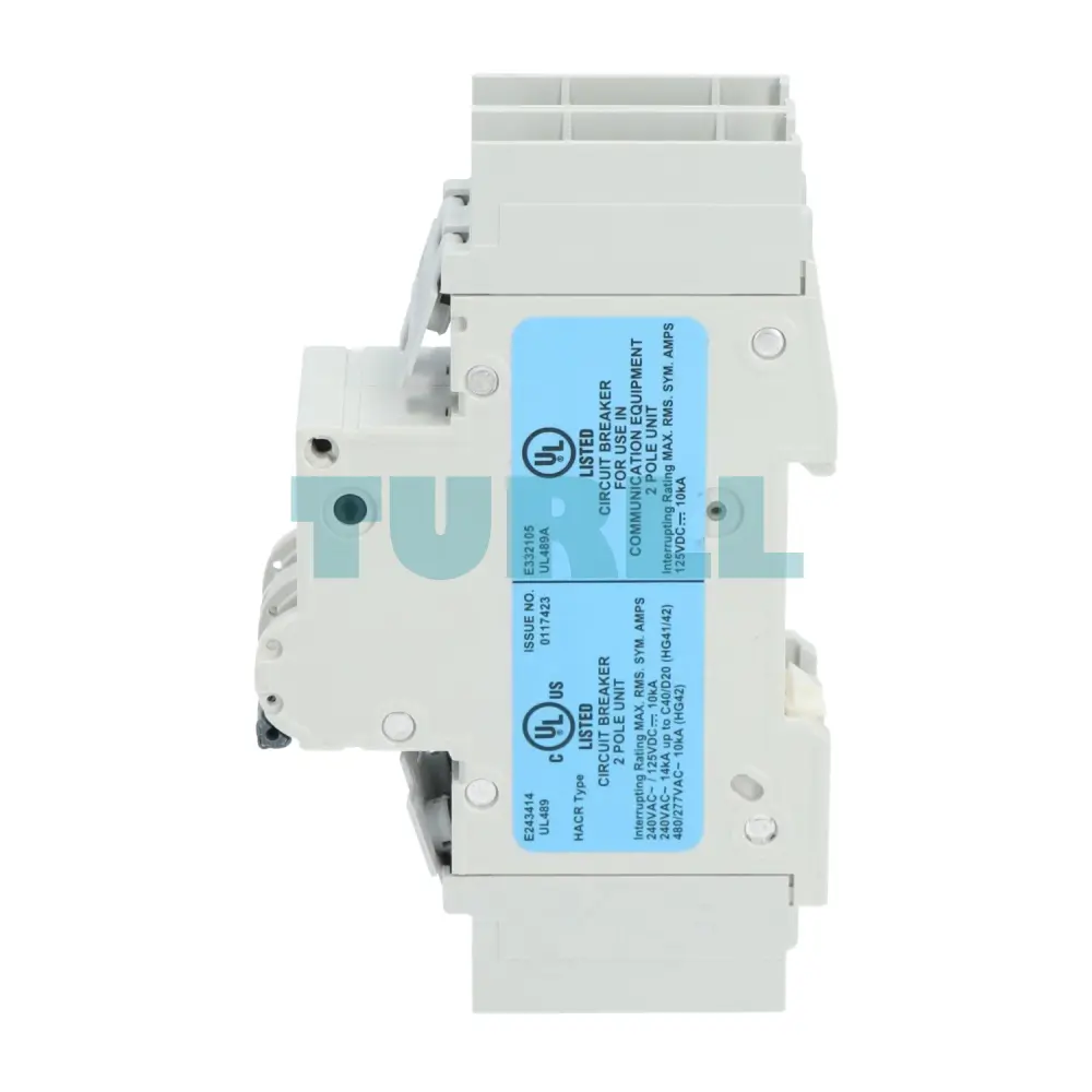 Siemens 5SJ4204-7HG42 Circuit Breaker 10kA, 2-Pole, C Curve, 4A, UL 489 Rated