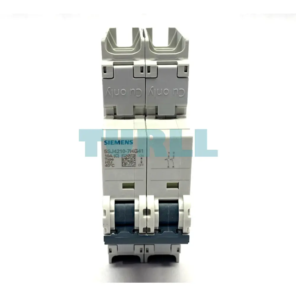 Siemens 5SJ4210-7HG41 Miniature Circuit Breaker 2-Pole, 10A, 240V, 14kA, C-Trip Curve