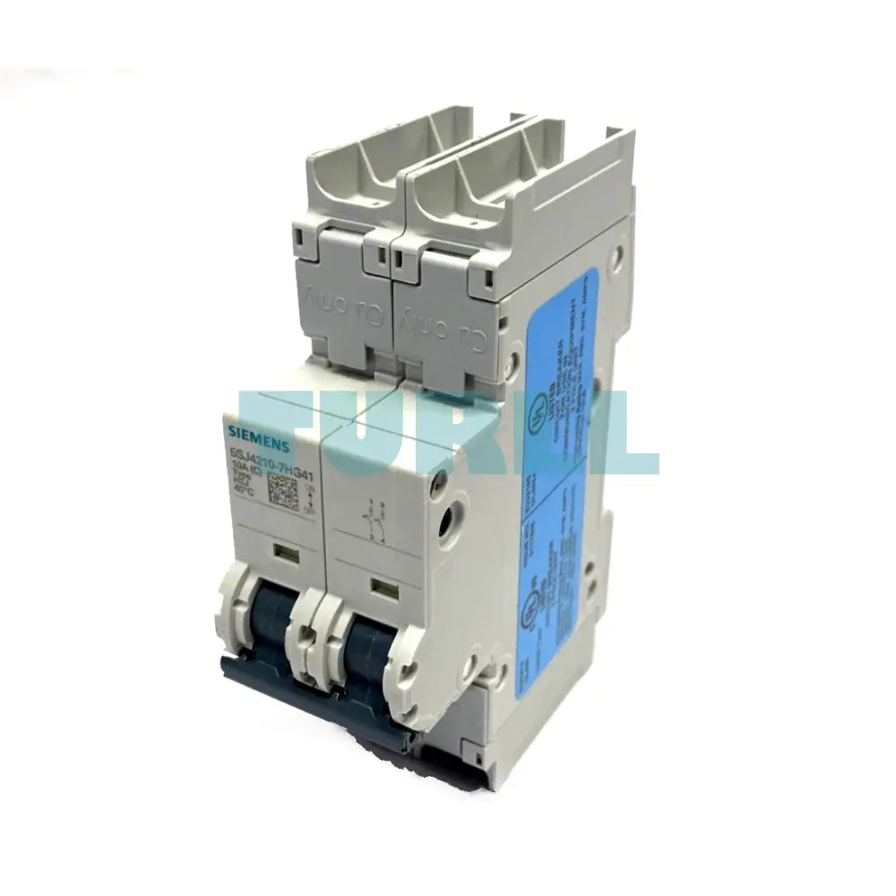 Siemens 5SJ4210-7HG41 Miniature Circuit Breaker 2-Pole, 10A, 240V, 14kA, C-Trip Curve