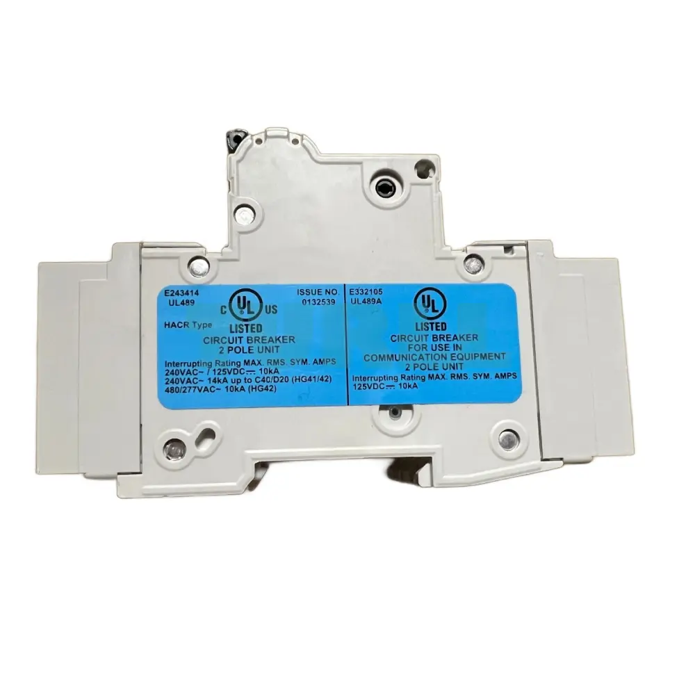 Siemens 5SJ4210-7HG42 Miniature Circuit Breaker 2-Pole, 10A, Type C, UL 489 Rated