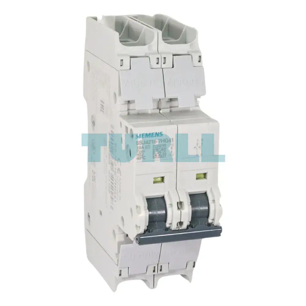 Siemens 5SJ4216-7HG41 Miniature Circuit Breaker 2-Pole, 16A, 240V, C-Trip, UL 489