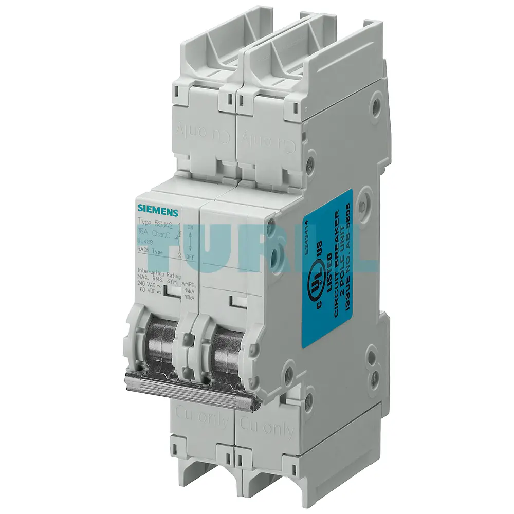 Siemens 5SJ4220-7HG41 Miniature Circuit Breaker 240 V, 14kA, 2-pole, C, 20 A, D=70 mm