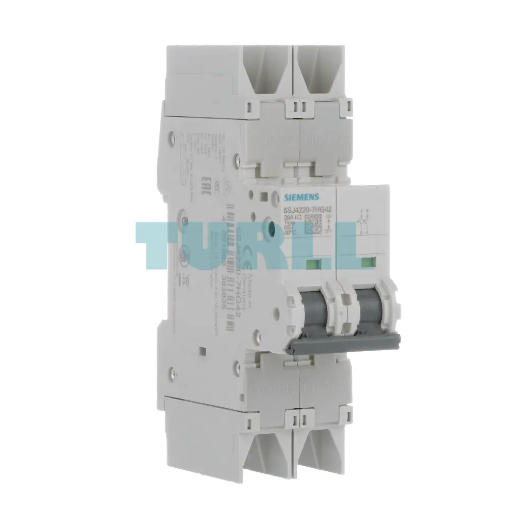 Siemens 5SJ4220-7HG42 Circuit Breaker 10kA, 2-Pole, C, 20A UL 489-480Y/277V