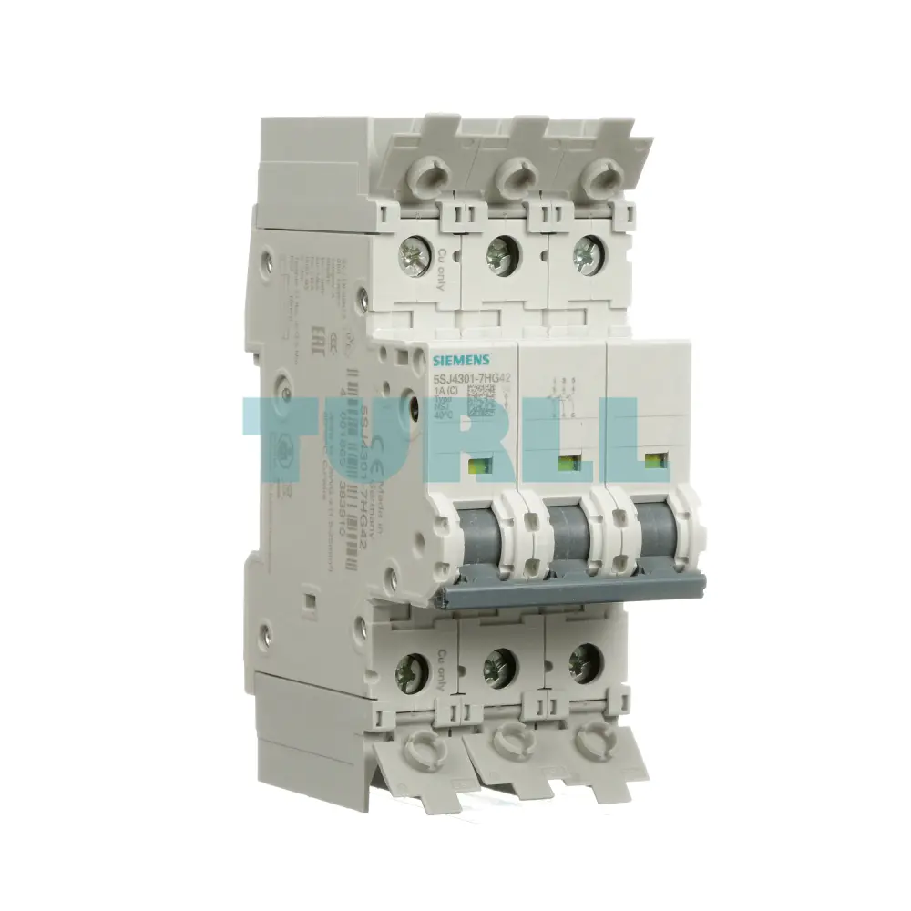Siemens 5SJ4301-7HG42 UL 489 Circuit Breaker 3 Pole, 1A, C Curve, 10kA, 480Y/277V