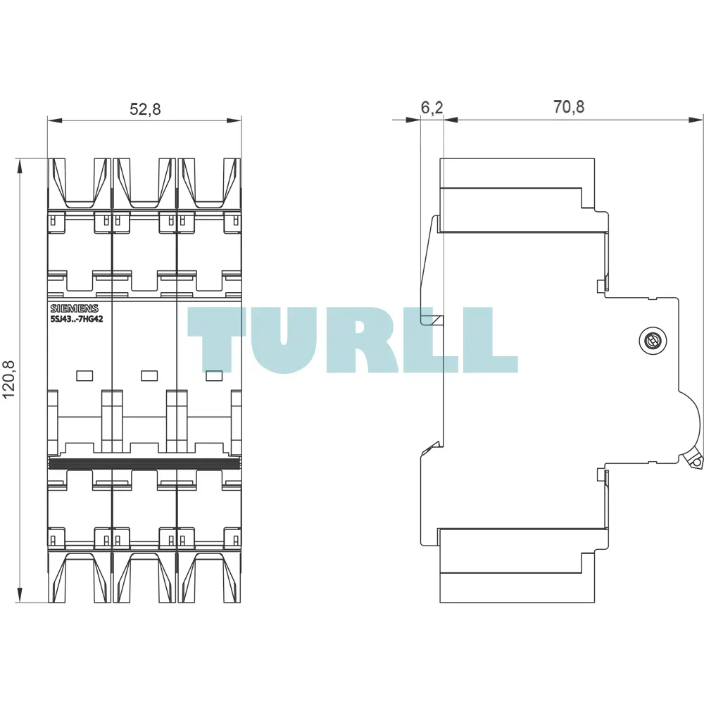 Siemens 5SJ4301-7HG42 UL 489 Circuit Breaker 3 Pole, 1A, C Curve, 10kA, 480Y/277V