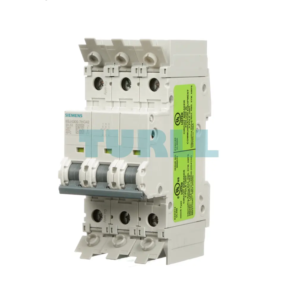 Siemens 5SJ4306-7HG42 Circuit Breaker 10kA, 3-Pole, C Curve, 6A, UL 489-480Y/277V