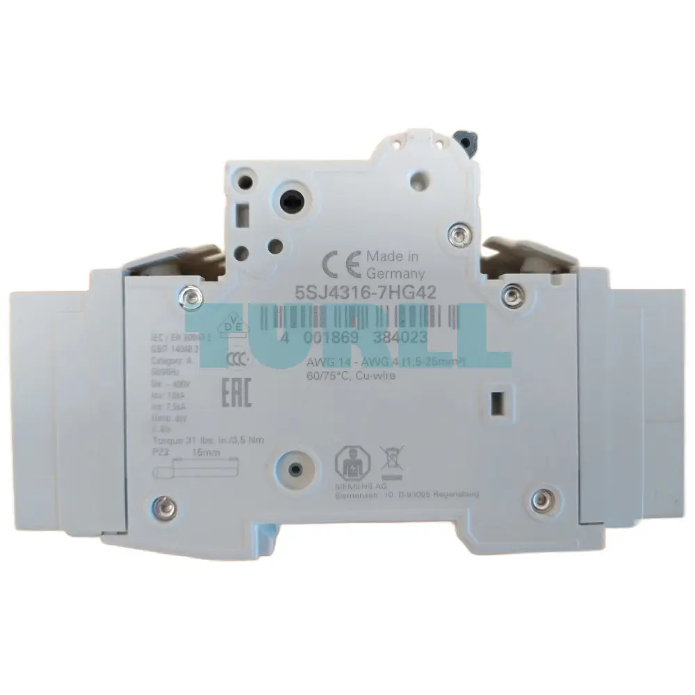 Siemens 5SJ4316-7HG42 Circuit Breaker 3 Pole, 16A, C Curve, 10kA, UL 489 Rated