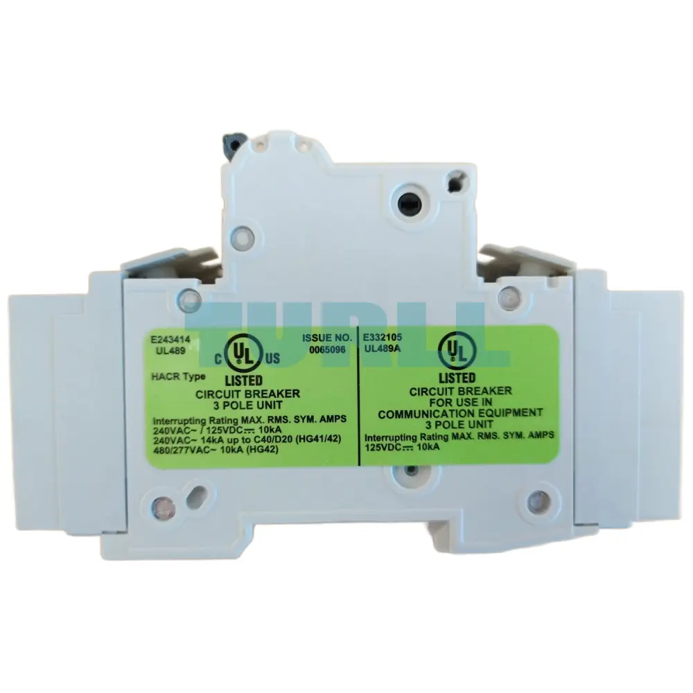 Siemens 5SJ4316-7HG42 Circuit Breaker 3 Pole, 16A, C Curve, 10kA, UL 489 Rated