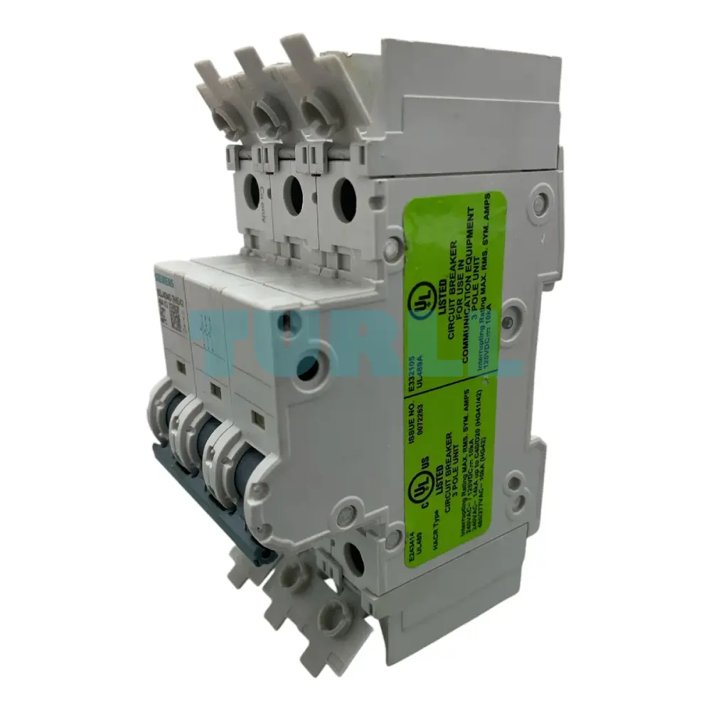 Siemens 5SJ4340-7HG42 Miniature Circuit Breaker 3-Pole, 40A, C-Curve, 10kA, UL 489 Rated