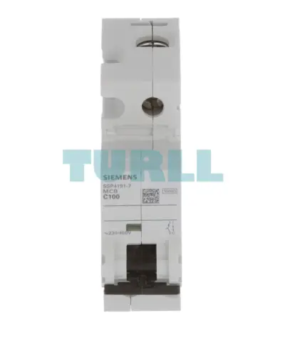 Siemens 5SP4191-7 Miniature Circuit Breaker 1-Pole, 100A, Type C, 10kA