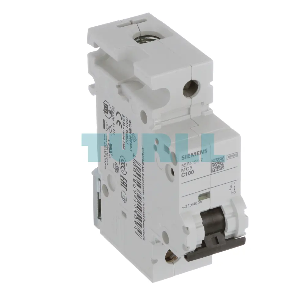 Siemens 5SP4191-7 Miniature Circuit Breaker 1-Pole, 100A, Type C, 10kA