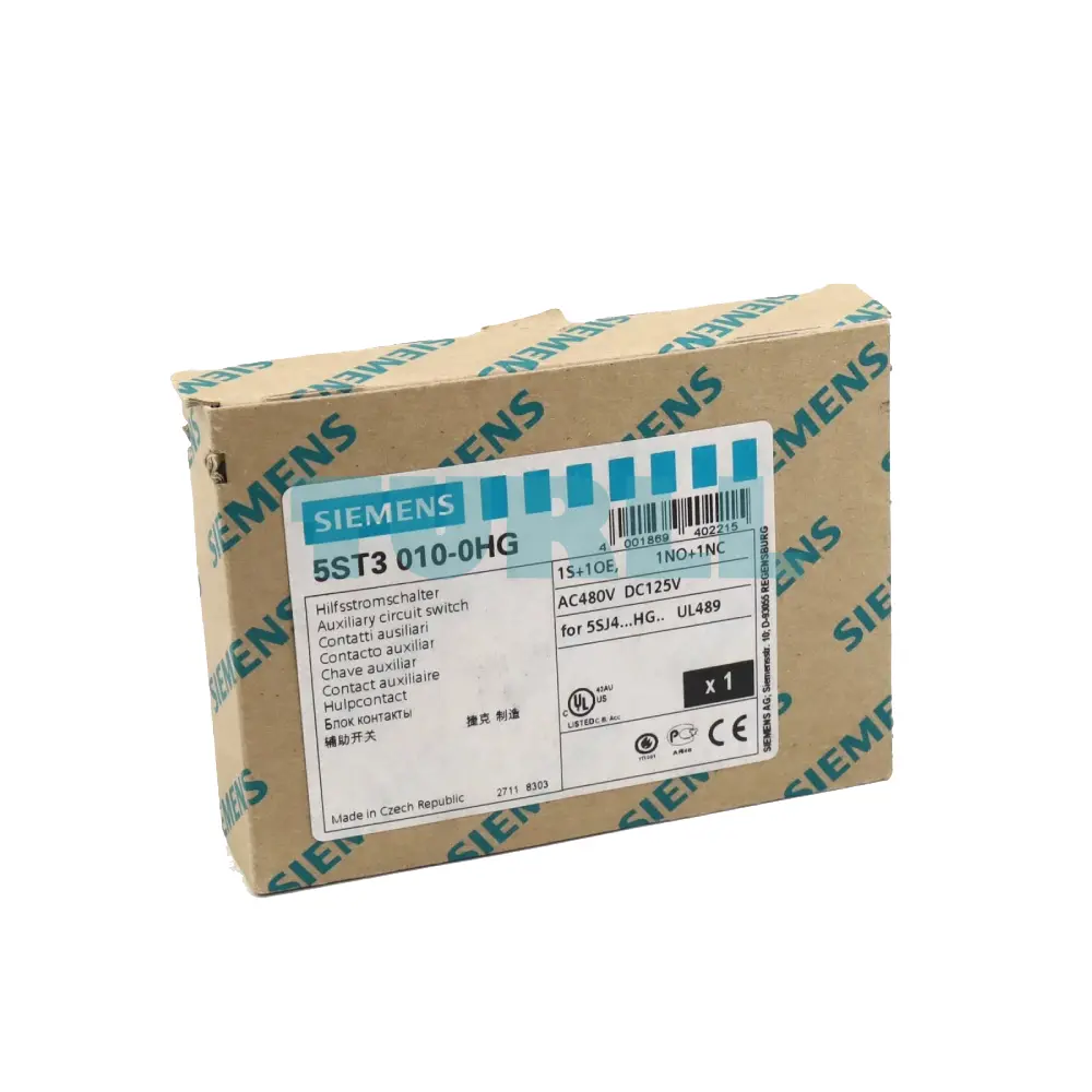 Siemens 5ST3010-0HG Auxiliary Switch 1 NO + 1 NC Contact for Miniature Circuit Breakers