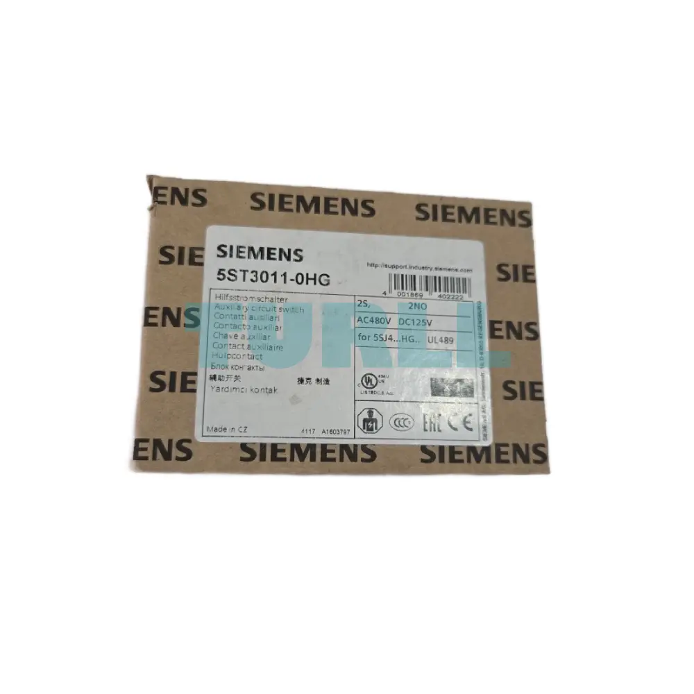 Siemens 5ST3011-0HG Auxiliary Switch, 2 NO Contacts, For UL 489 Miniature Circuit Breakers