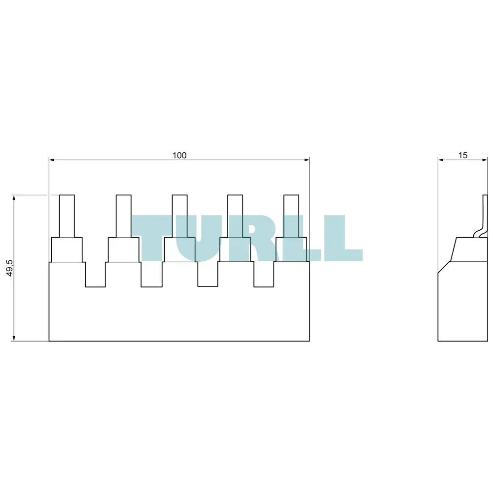 Siemens 5ST3663-0HG Pin Busbar, 1-Phase, 16mm², UL 489 Rated