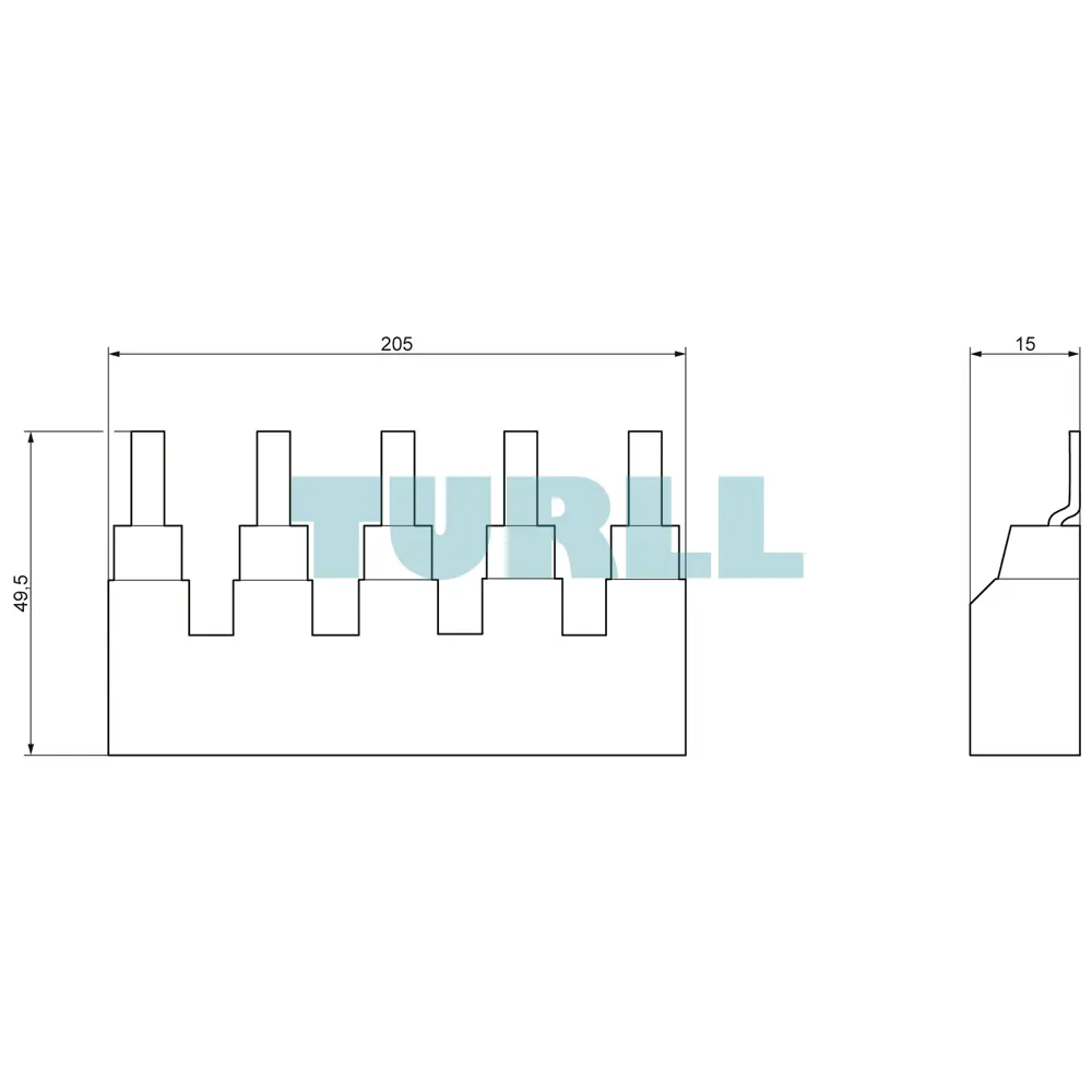 Siemens 5ST3665-1HG Pin Busbar, 16 mm², 4x 3-Phase, 480Y/277V