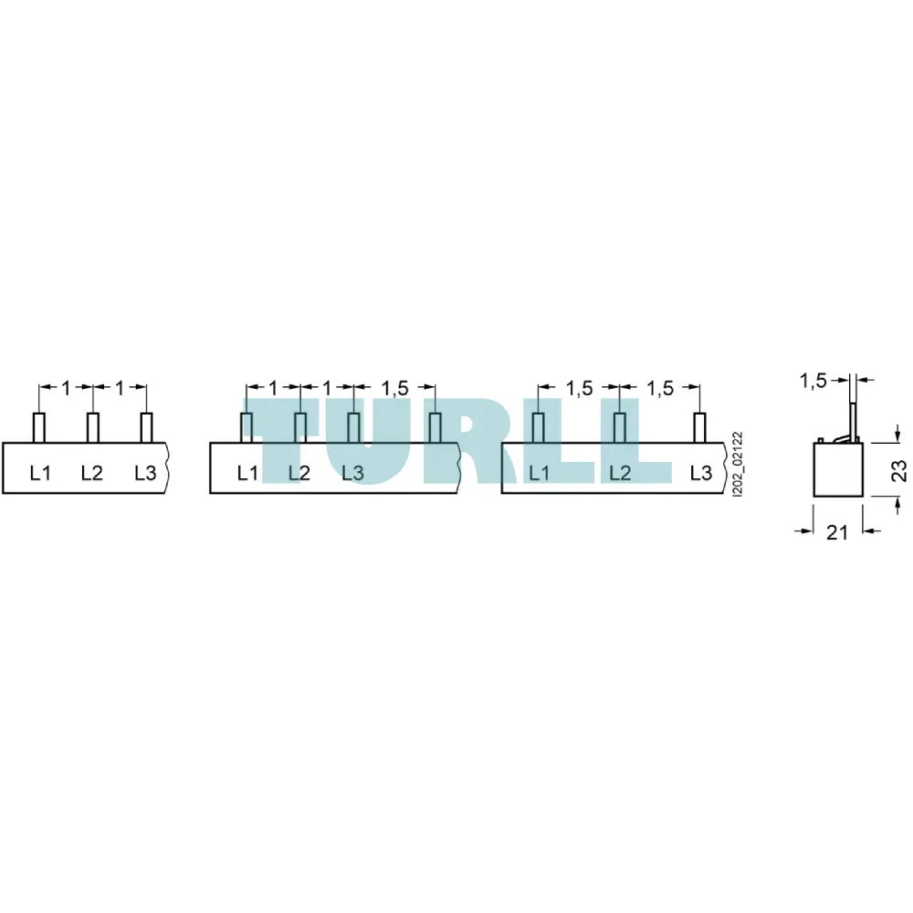 Siemens 5ST3710-0HG Pin Busbar 3-Phase, 18mm², 1016mm, UL 508 Rated