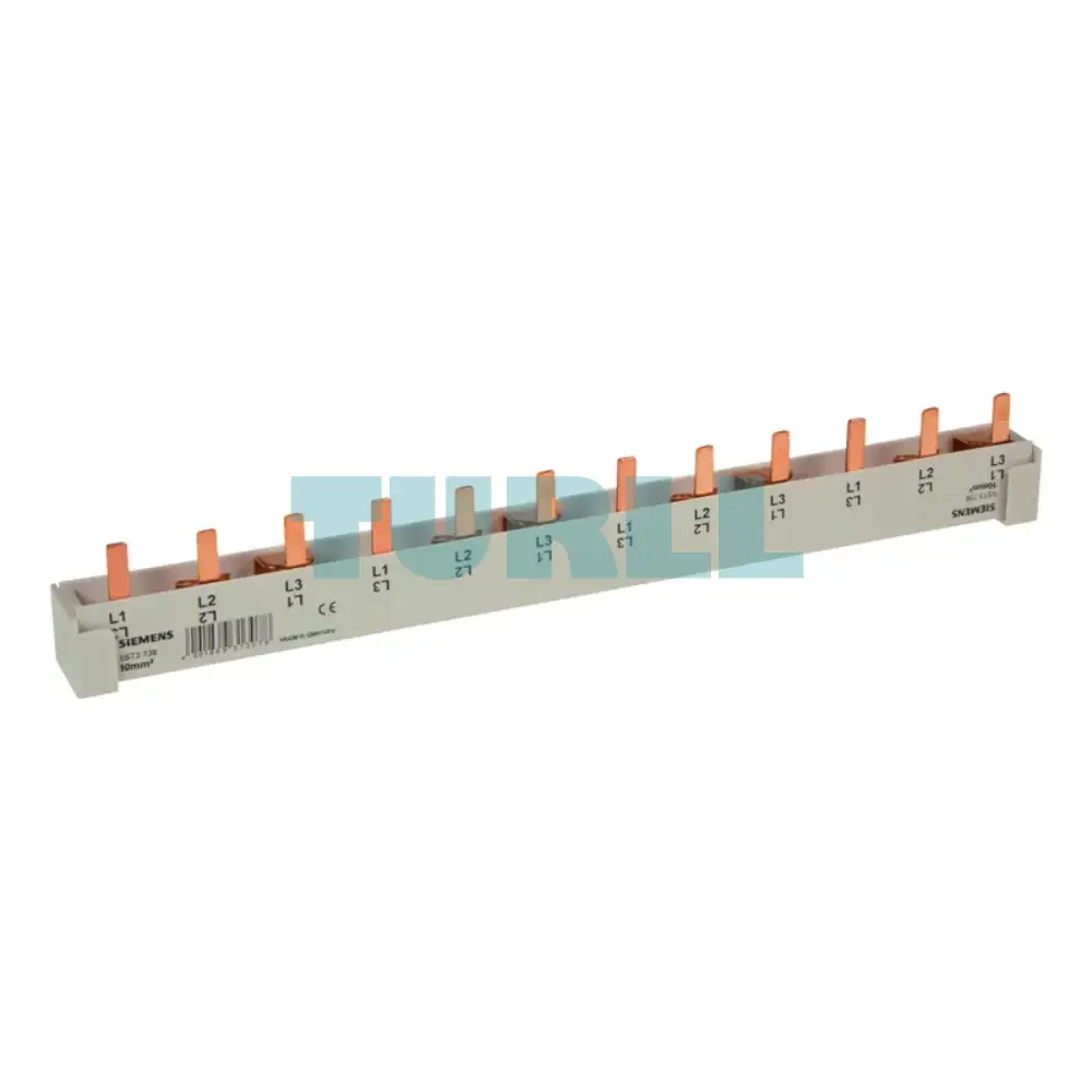 Siemens 5ST3738 Pin Busbar, Touch-Safe, 10 mm², 3-Phase, 214 mm, Cuttable with End Caps Original Brand New 1 Siemens 5ST3738 Pin Busbar, Touch-Safe, 10 mm², 3-Phase, 214 mm, Cuttable with End Caps