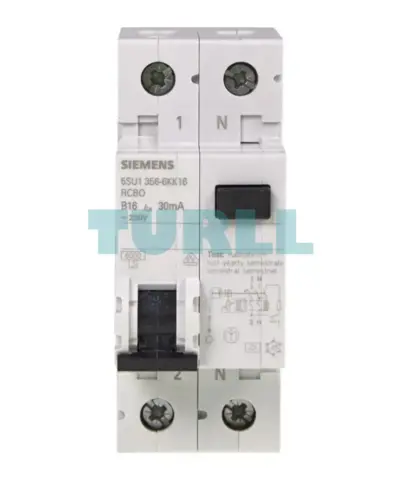 Siemens 5SU1356-6KK16 RCBO, 6kA, 1P+N, Type A, 30mA, B Curve, 16A, 230V
