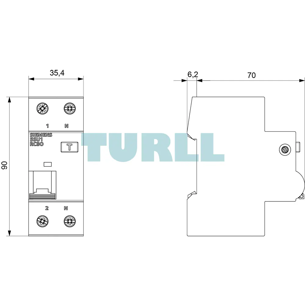 Siemens 5SU1356-6KK16 RCBO, 6kA, 1P+N, Type A, 30mA, B Curve, 16A, 230V Original Brand New 4 Siemens 5SU1356-6KK16 RCBO, 6kA, 1P+N, Type A, 30mA, B Curve, 16A, 230V