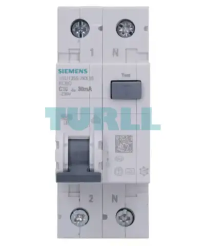 Siemens 5SU1356-7KK10 RCBO 10A, 30mA, Type A, 1P+N, C-Char, 230V, 6kA