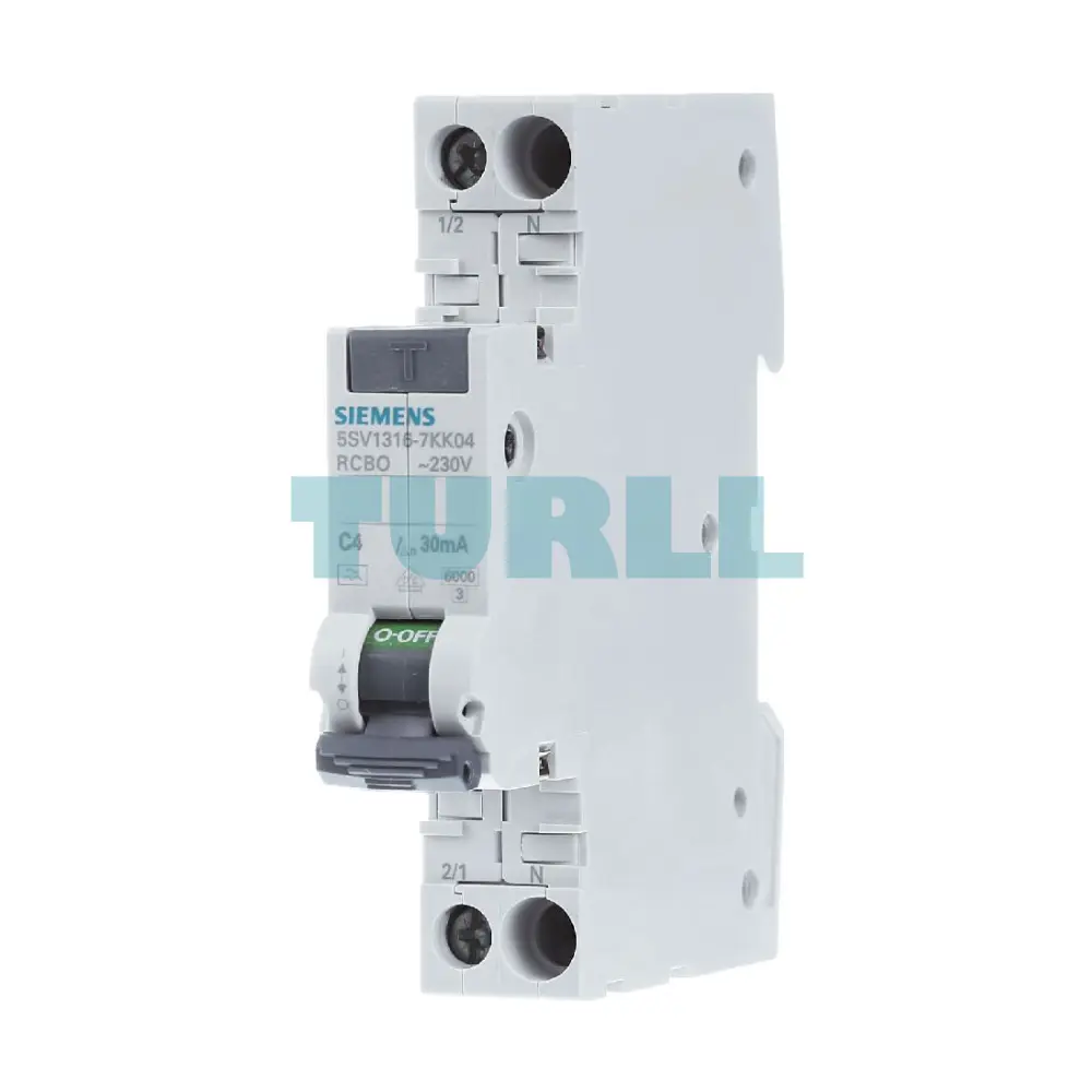 Siemens 5SV1316-7KK04 RCBO Compact 1MW, 1-Pole+N, 6 kA, Type A, 30 mA, C4 Original Brand New 1 Siemens 5SV1316-7KK04 RCBO Compact 1MW, 1-Pole+N, 6 kA, Type A, 30 mA, C4