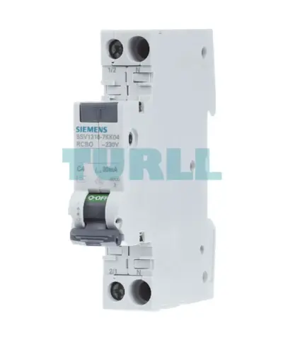 Siemens 5SV1316-7KK04 RCBO Compact 1MW, 1-Pole+N, 6 kA, Type A, 30 mA, C4