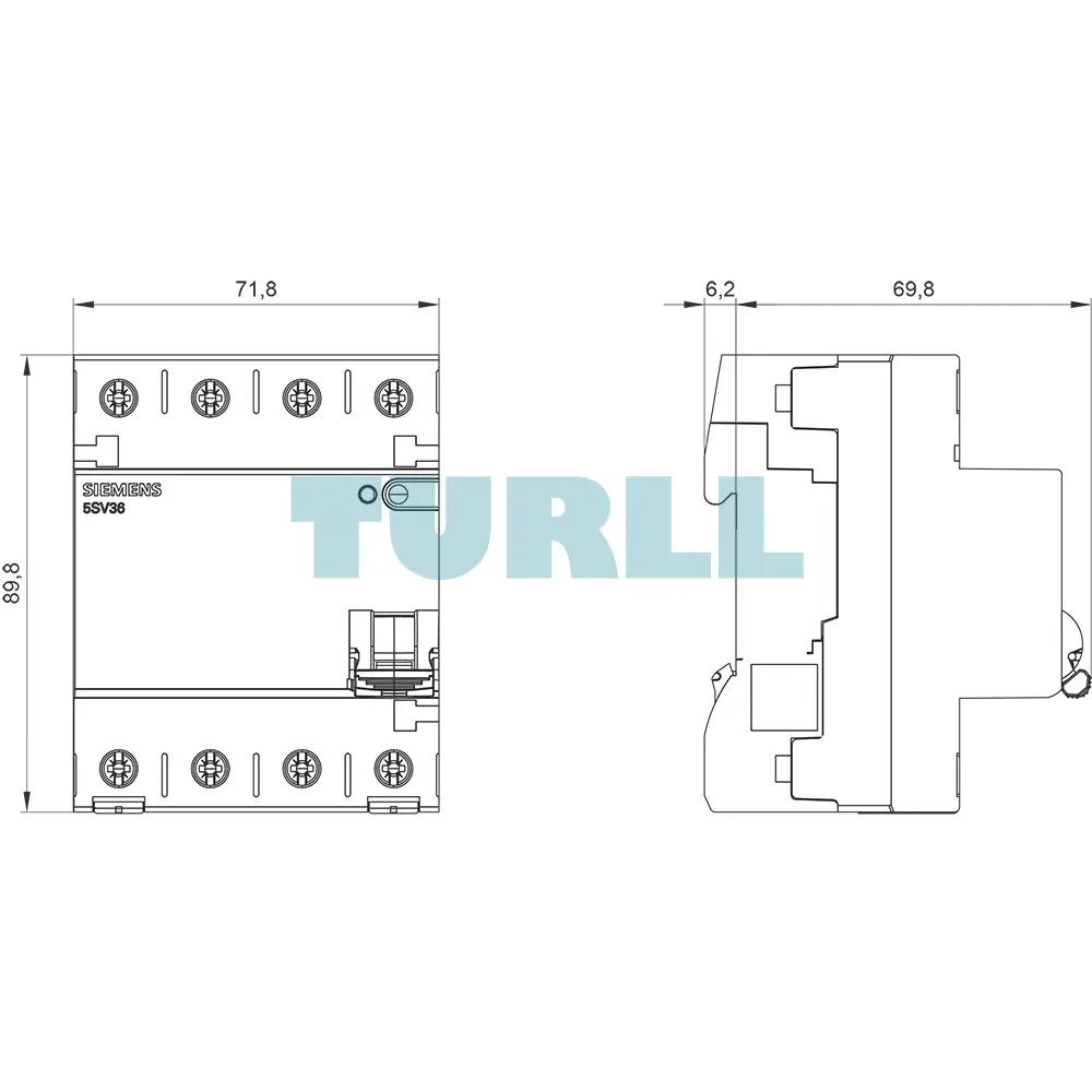 Siemens 5SV3646-4 Residual Current Operated Circuit Breaker, 4-Pole, Type B, 63A, 300mA Original Brand New 6 Siemens 5SV3646-4 Residual Current Operated Circuit Breaker, 4-Pole, Type B, 63A, 300mA
