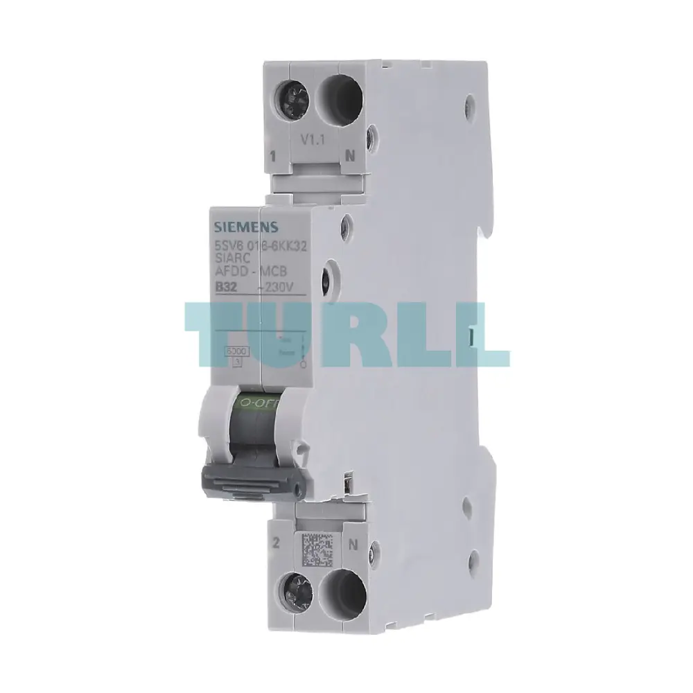 Siemens 5SV6016-6KK32 AFDD-MCB Combination 230V, 6kA, 1+N, B Curve, 32A Compact (1MW) Original Brand New 1 Siemens 5SV6016-6KK32 AFDD-MCB Combination 230V, 6kA, 1+N, B Curve, 32A Compact (1MW)