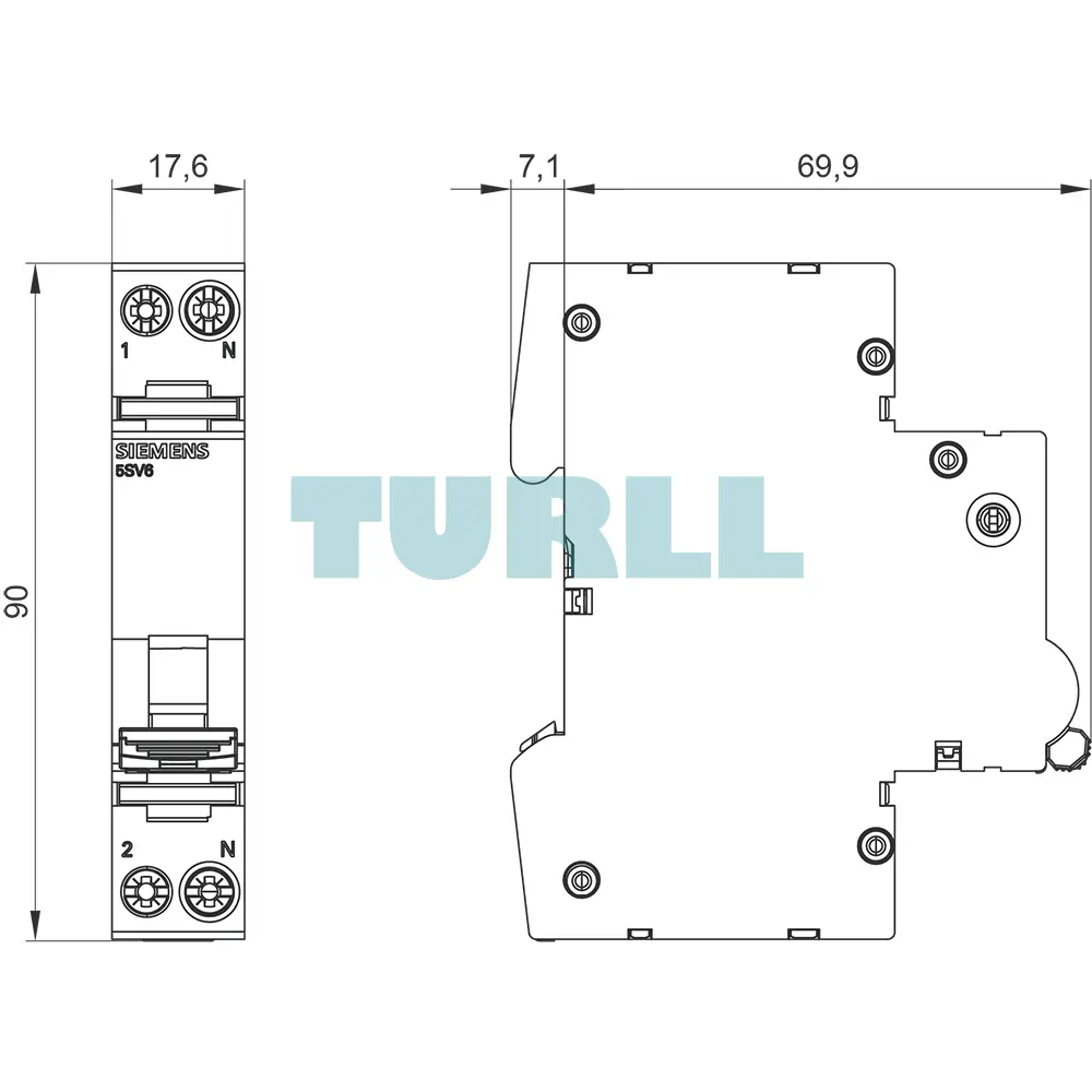 Siemens 5SV6016-6KK32 AFDD-MCB Combination 230V, 6kA, 1+N, B Curve, 32A Compact (1MW) Original Brand New 4 Siemens 5SV6016-6KK32 AFDD-MCB Combination 230V, 6kA, 1+N, B Curve, 32A Compact (1MW)