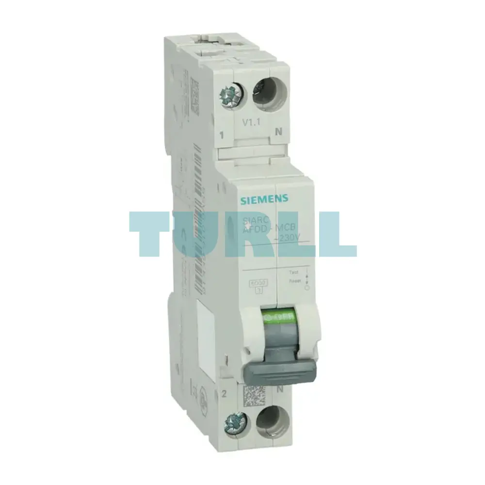 Siemens 5SV6016-7KK06 AFDD-MCB Combination 230V, 6kA, 1+N, C, 6A Compact (1MW) Original Brand New 4 Siemens 5SV6016-7KK06 AFDD-MCB Combination 230V, 6kA, 1+N, C, 6A Compact (1MW)