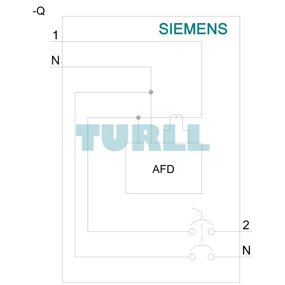 Siemens 5SV6016-7KK25 AFDD-MCB Combination 230V, 6kA, 1+N C-Curve, 25A Compact (1MW)