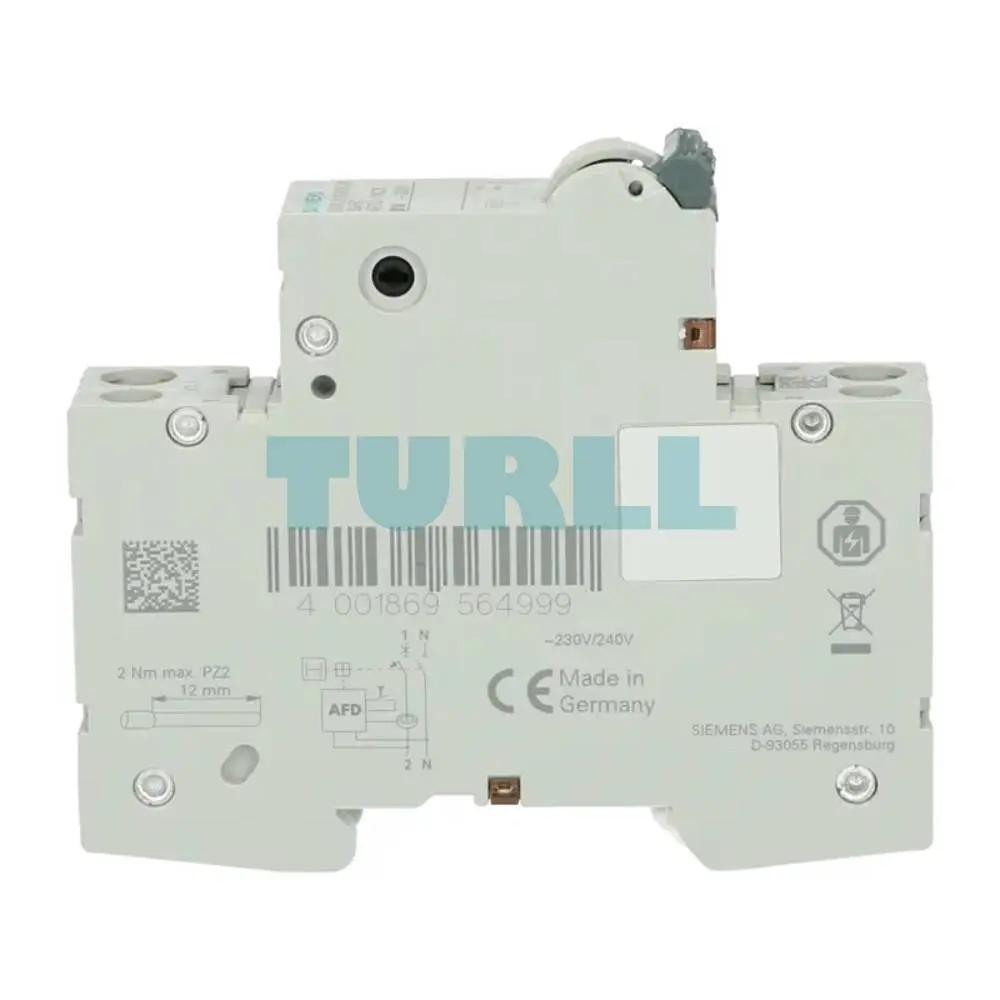 Siemens 5SV6016-7KK25 AFDD-MCB Combination 230V, 6kA, 1+N C-Curve, 25A Compact (1MW)