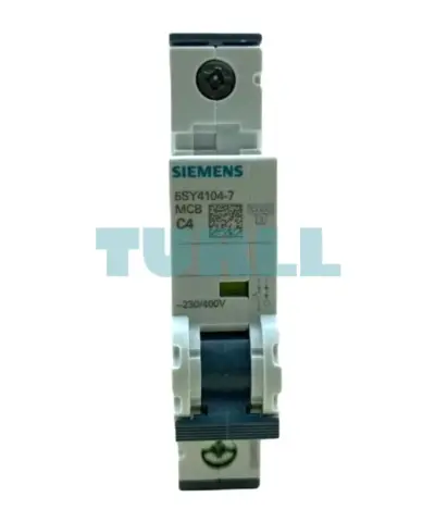 Siemens 5SY4104-7 Miniature Circuit Breaker 1-Pole, C-Curve, 4A, 10kA, 230/400V