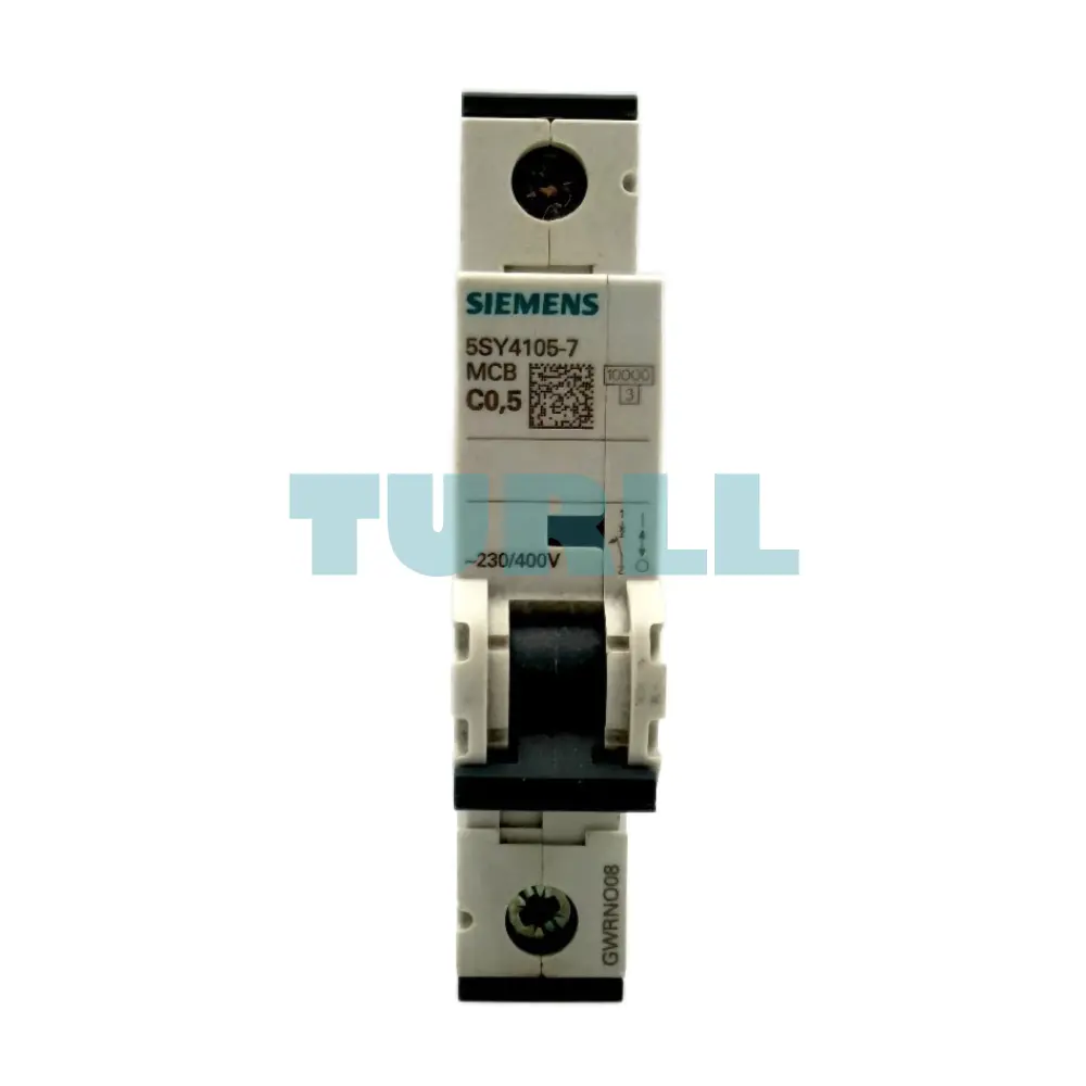 Siemens 5SY4105-7 Miniature Circuit Breaker 0.5A, 1-Pole, C-Curve, 10kA, 230/400V