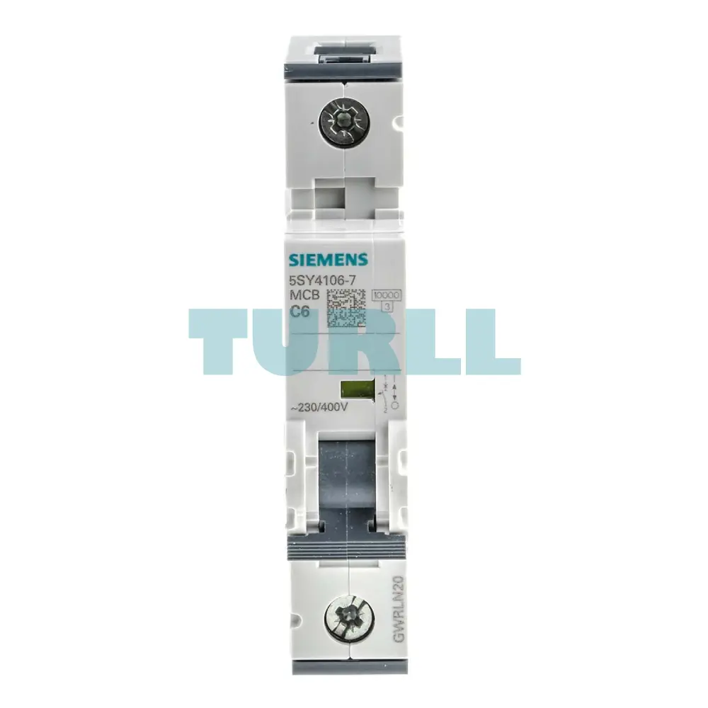 Siemens 5SY4106-7 Miniature Circuit Breaker 6A, 1-Pole, C Type, 230/400V, 10kA Original Brand New 1 Siemens 5SY4106-7 Miniature Circuit Breaker 6A, 1-Pole, C Type, 230/400V, 10kA