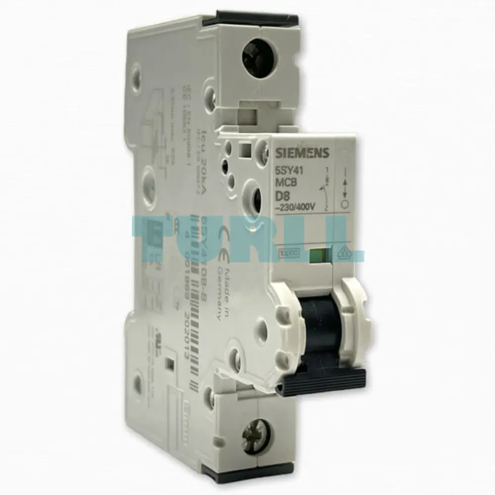 Siemens 5SY4108-8 Miniature Circuit Breaker 1-Pole, 8A, Type D, 10kA