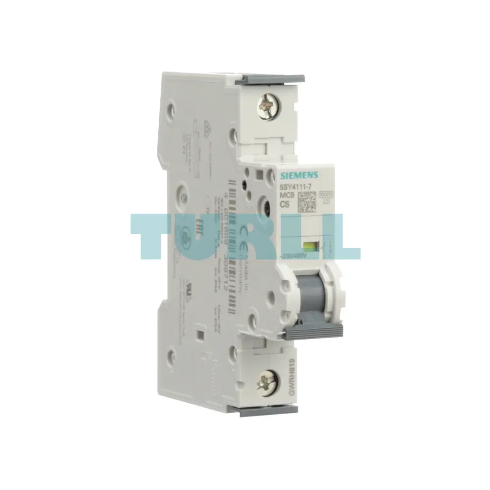 Siemens 5SY4111-7 Miniature Circuit Breaker 230/400V 10kA, 1-Pole, C Curve, 5A, 70mm