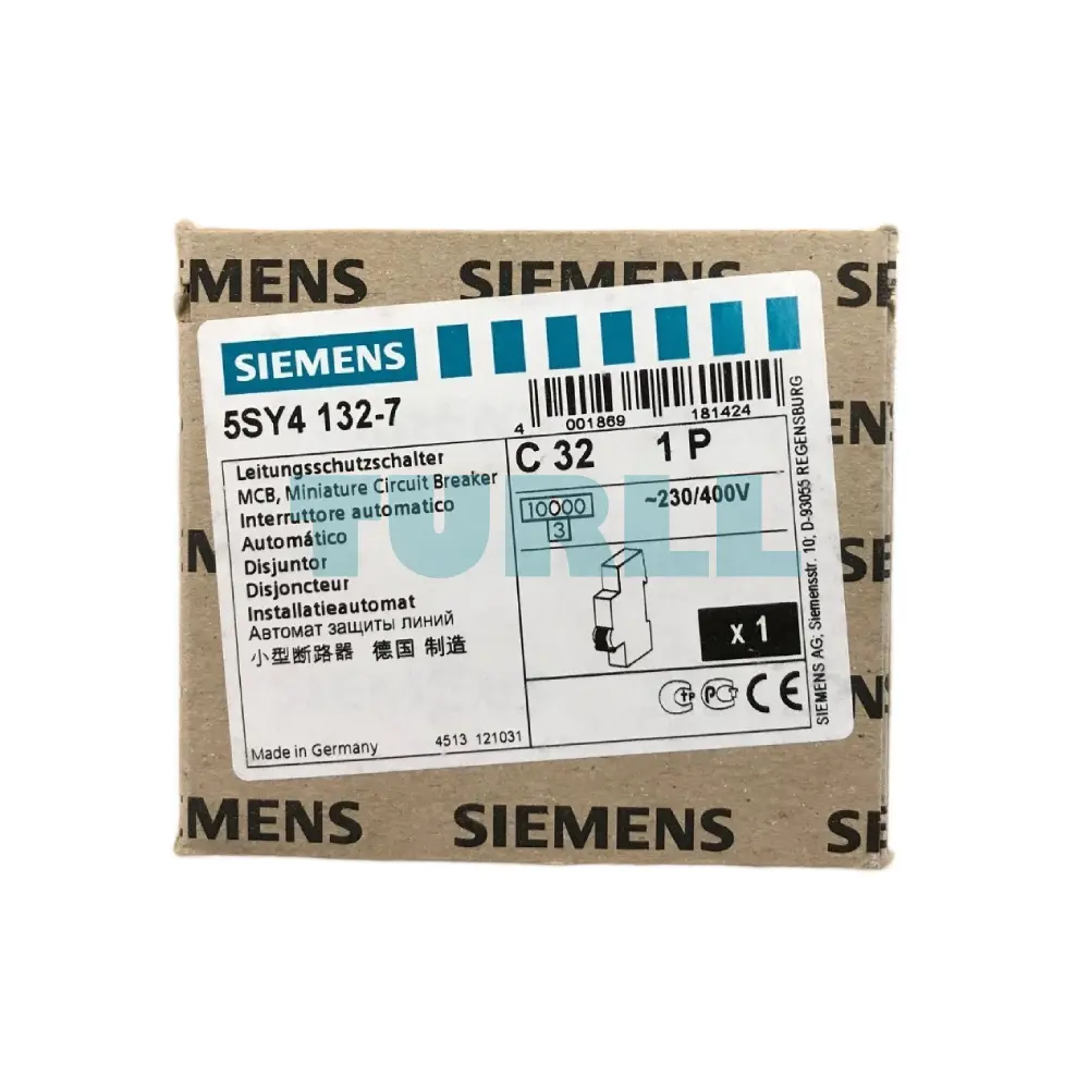 Siemens 5SY4132-7 Miniature Circuit Breaker 1-Pole 32A 10kA, C Curve, 230/400V