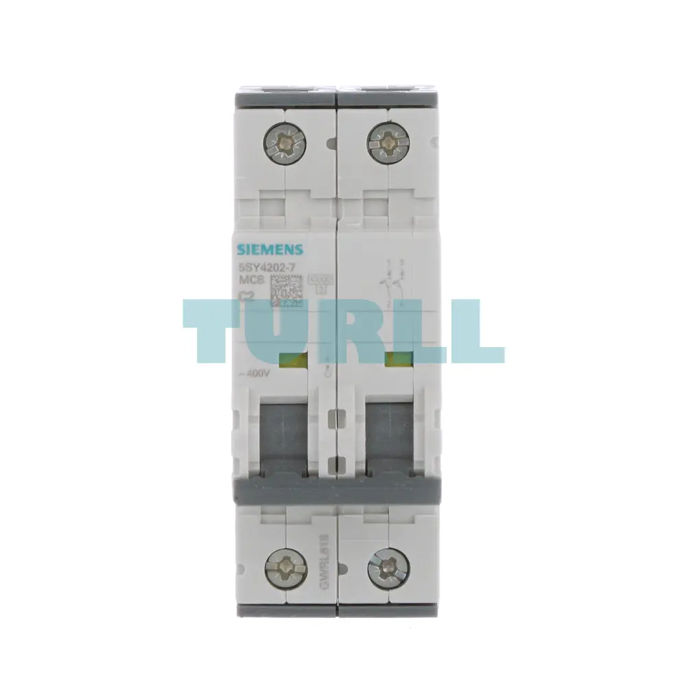 Siemens 5SY4202-7 Miniature Circuit Breaker 2-Pole, 2A, Type C, 10kA, 400V