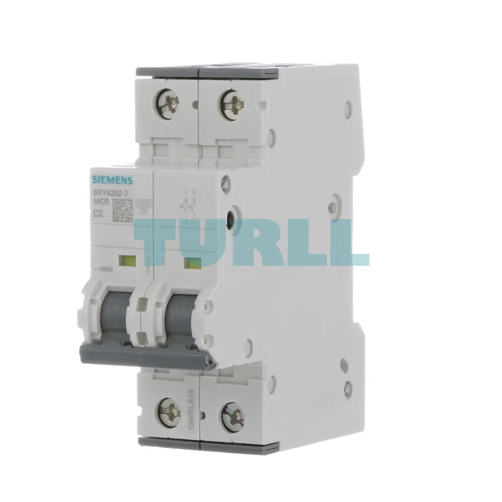 Siemens 5SY4202-7 Miniature Circuit Breaker 2-Pole, 2A, Type C, 10kA, 400V
