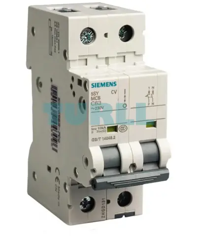 Siemens 5SY4203-8 Miniature Circuit Breaker 2-Pole 3A, 400V, 10kA, Type