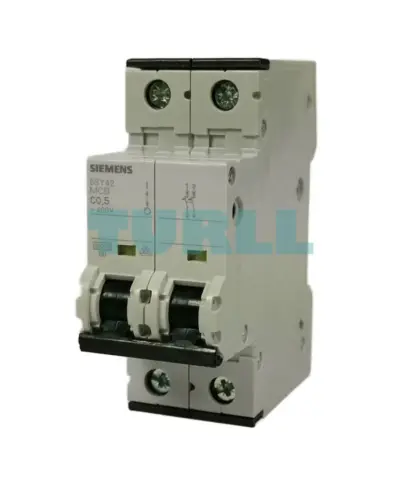Siemens 5SY4205-7 Miniature Circuit Breaker 400V, 10kA, 2-Pole, Type C, 0.5A