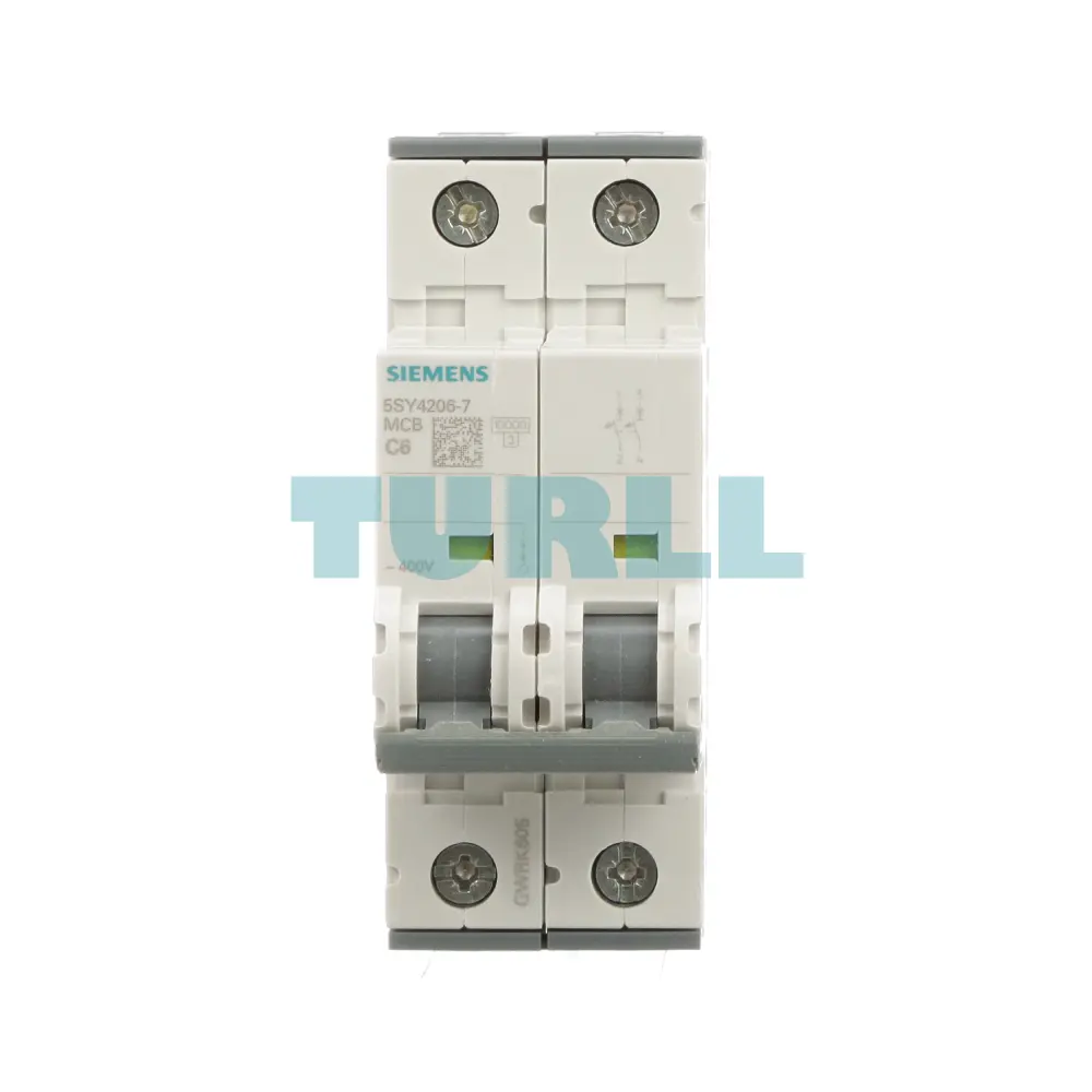 Siemens 5SY4206-7 Miniature Circuit Breaker, 2-Pole, 6A, 400V, 10kA C Curve
