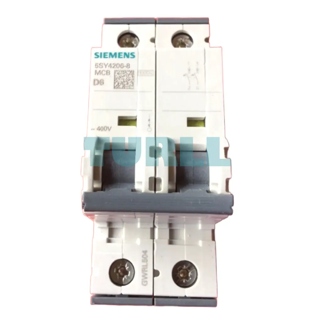 Siemens 5SY4206-8 Miniature Circuit Breaker 2-Pole, 6A, Type D, 10kA