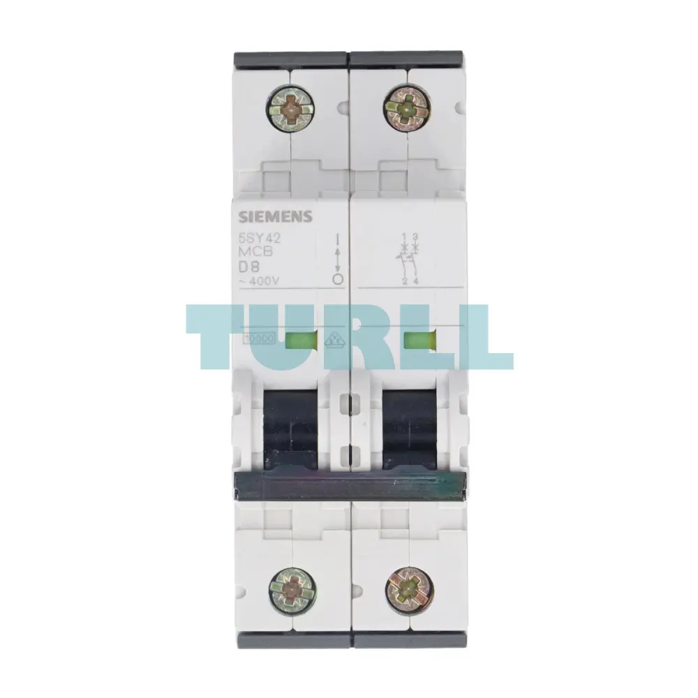 Siemens 5SY4208-8 Miniature Circuit Breaker 2-Pole, 8A, D-Curve, 10kA, 400V