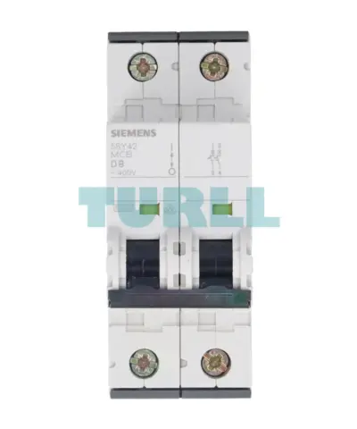 Siemens 5SY4208-8 Miniature Circuit Breaker 2-Pole, 8A, D-Curve, 10kA, 400V