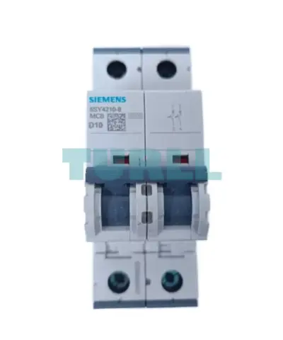 Siemens 5SY4210-8 Miniature Circuit Breaker 10A, 2-Pole, 10kA, Type D, 400V